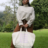 Multi-Pocket Rope/Yoga Tote - Beige