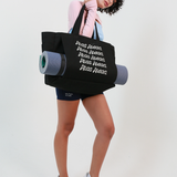 Multi-Pocket Rope/Yoga Tote - Black