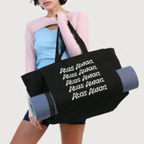 Multi-Pocket Rope/Yoga Tote - Black