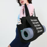 Multi-Pocket Rope/Yoga Tote - Black